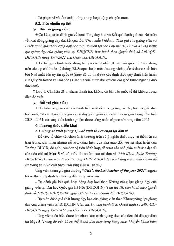 HD 3595 28.11.2024 Hướng dẫn xét tặng giải thưởng UEds the best teacher 2024 2