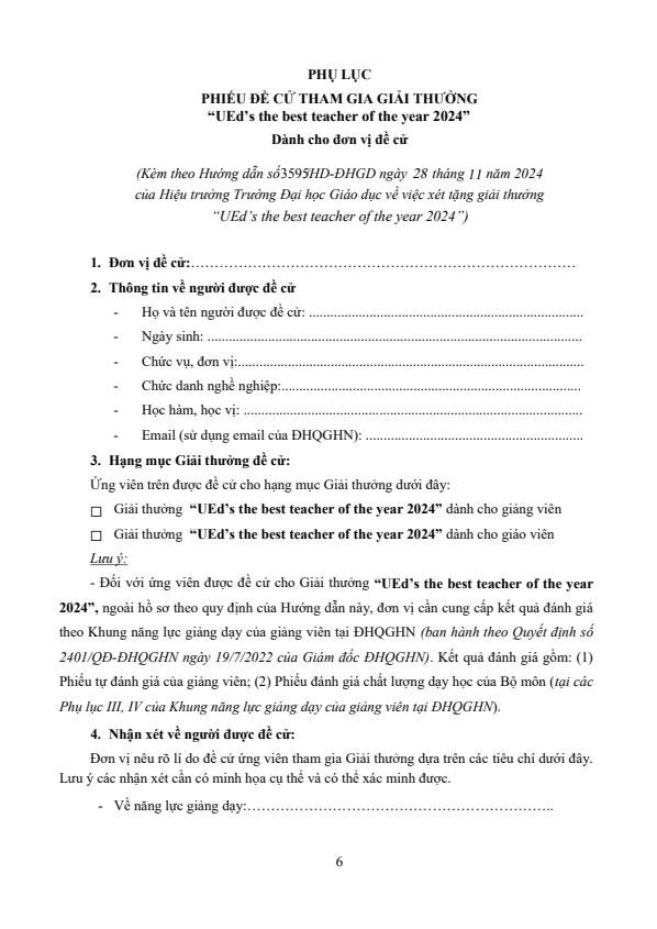 HD 3595 28.11.2024 Hướng dẫn xét tặng giải thưởng UEds the best teacher 2024 6
